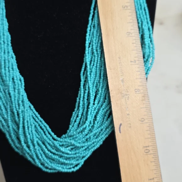 Beautiful Multi-strand Turquoise Beaded Statement Necklace - Picture 4 of 5